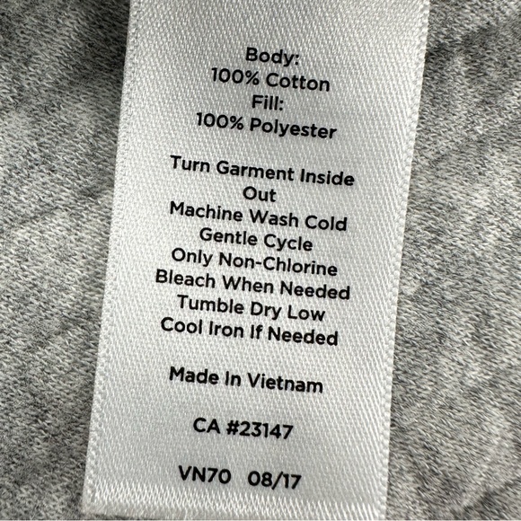 Talbots Quilted Open Front Hooded Sleeveless Vest Cardigan Jacket Gray - Picture 7 of 7